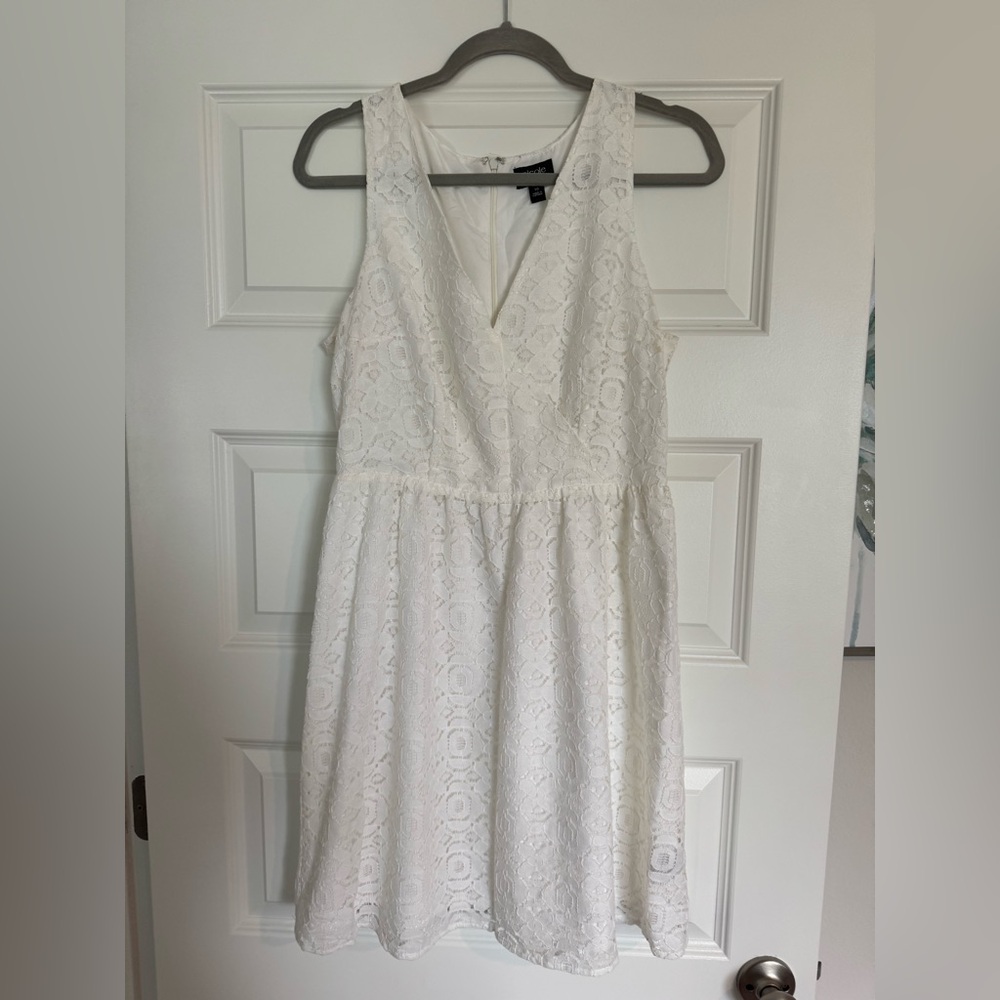 Nicole Cream Sleeveless V-Neck Sundress